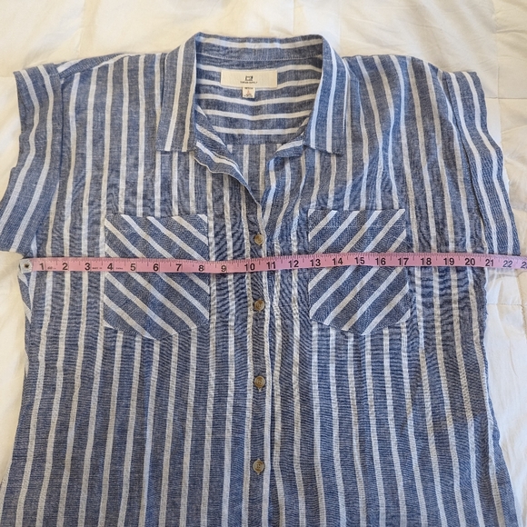 Thread & Supply Striped Linen Button Down NWOT - Picture 7 of 8